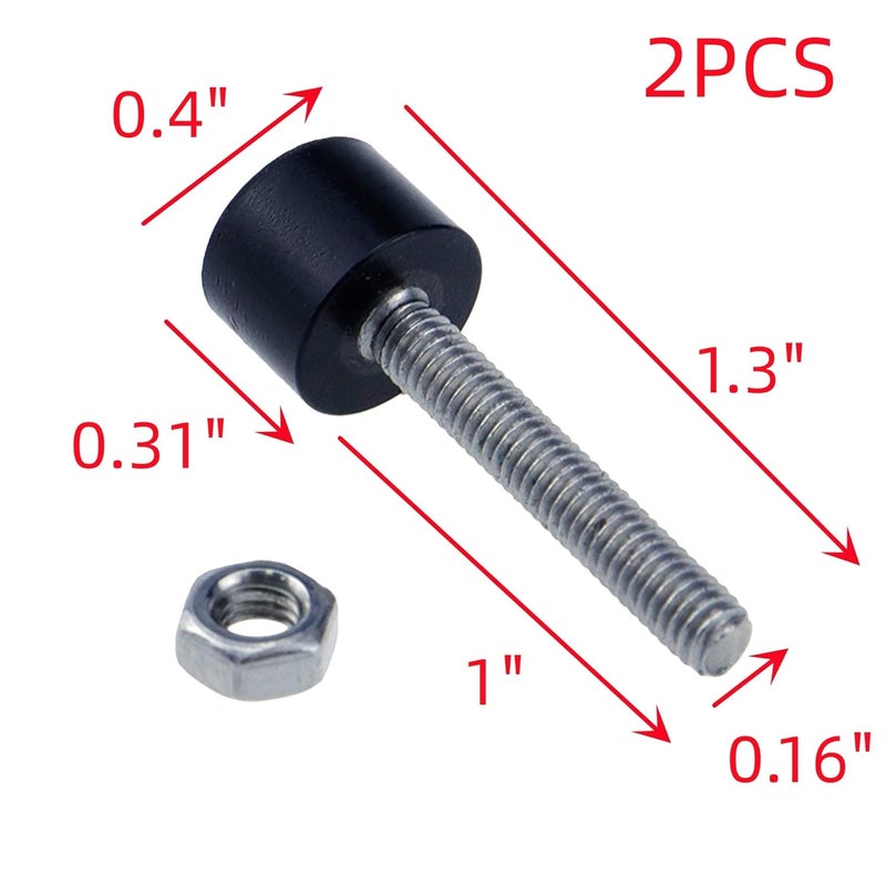 HNGSON 2PCS Hood Adjuster Bumper Stopper Rubber Bumper Stop M425mm Shock Absorbing Stopper Hood Bolt Nuts - Image 2